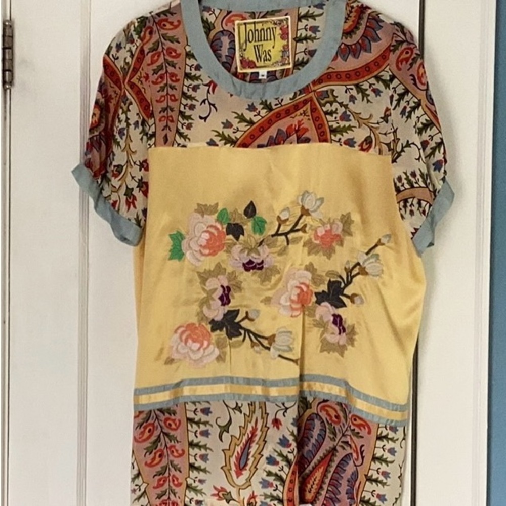 Johnny Was short-sleeve, embroidered tunic
